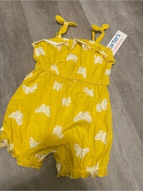 Carter's Yellow Butterfly Print Romper